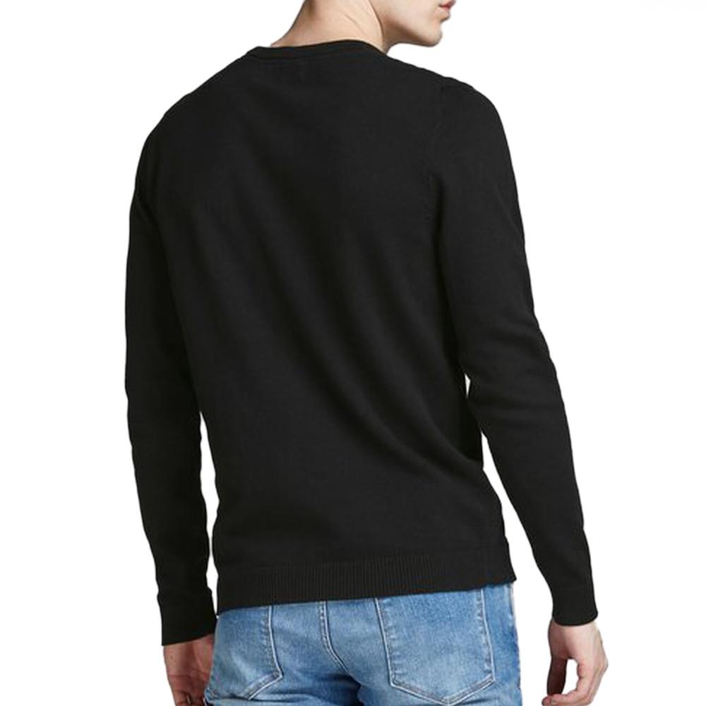Jack & Jones Pull Noir Homme Jack & Jones Basic Knit