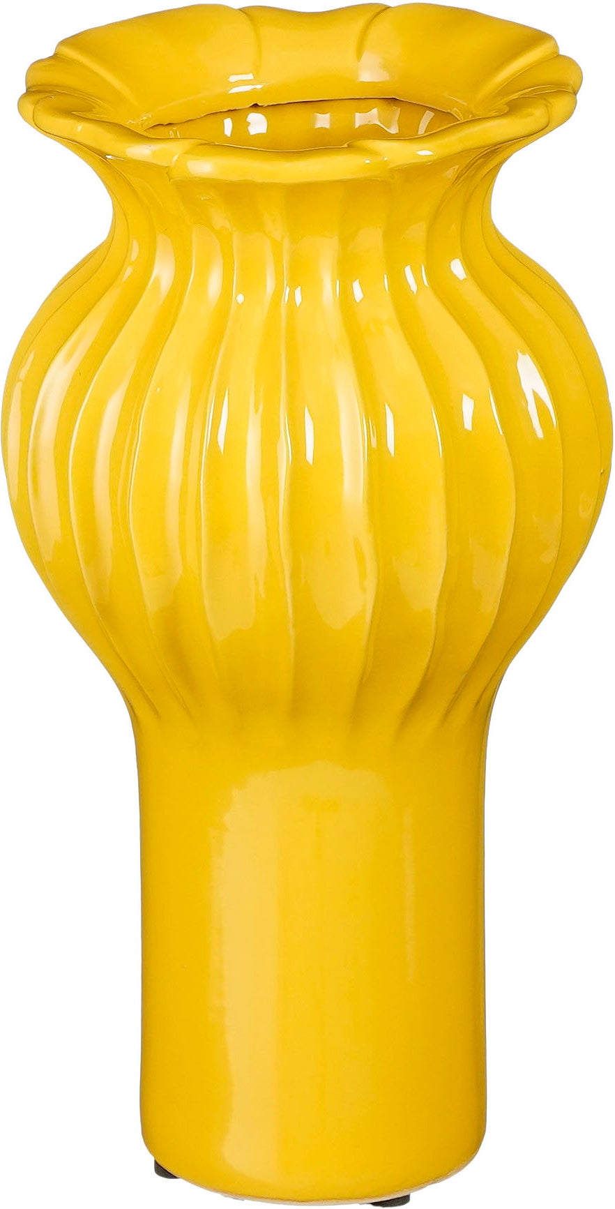 Mica Decorations vaas Felipe geel D 16 H 30 cm