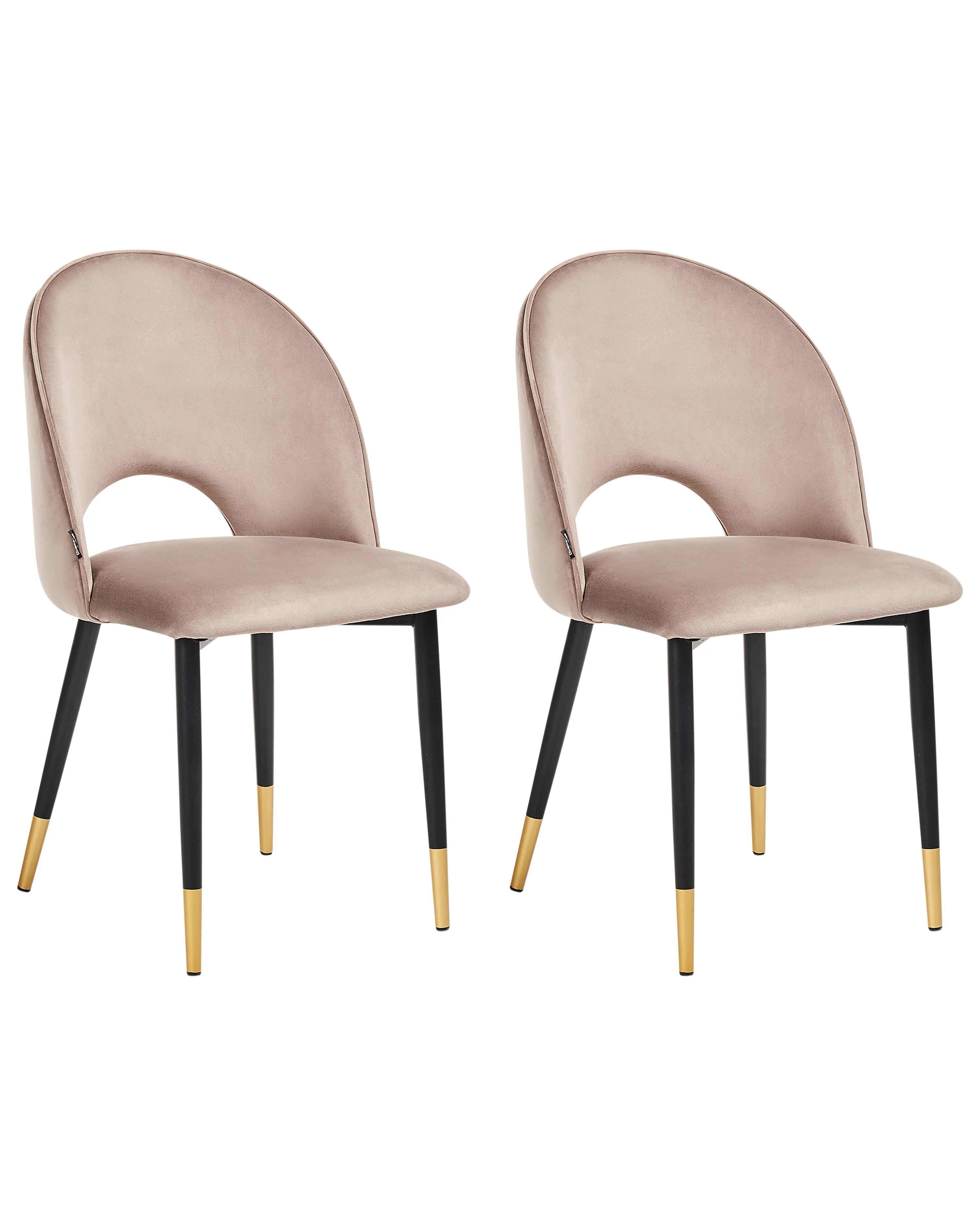 Set van 2 eetkamerstoelen MAGALIA Fluweel Taupe
