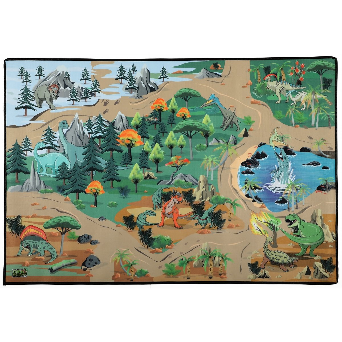 Tapis de jeu dinosaures 120 x 80 cm