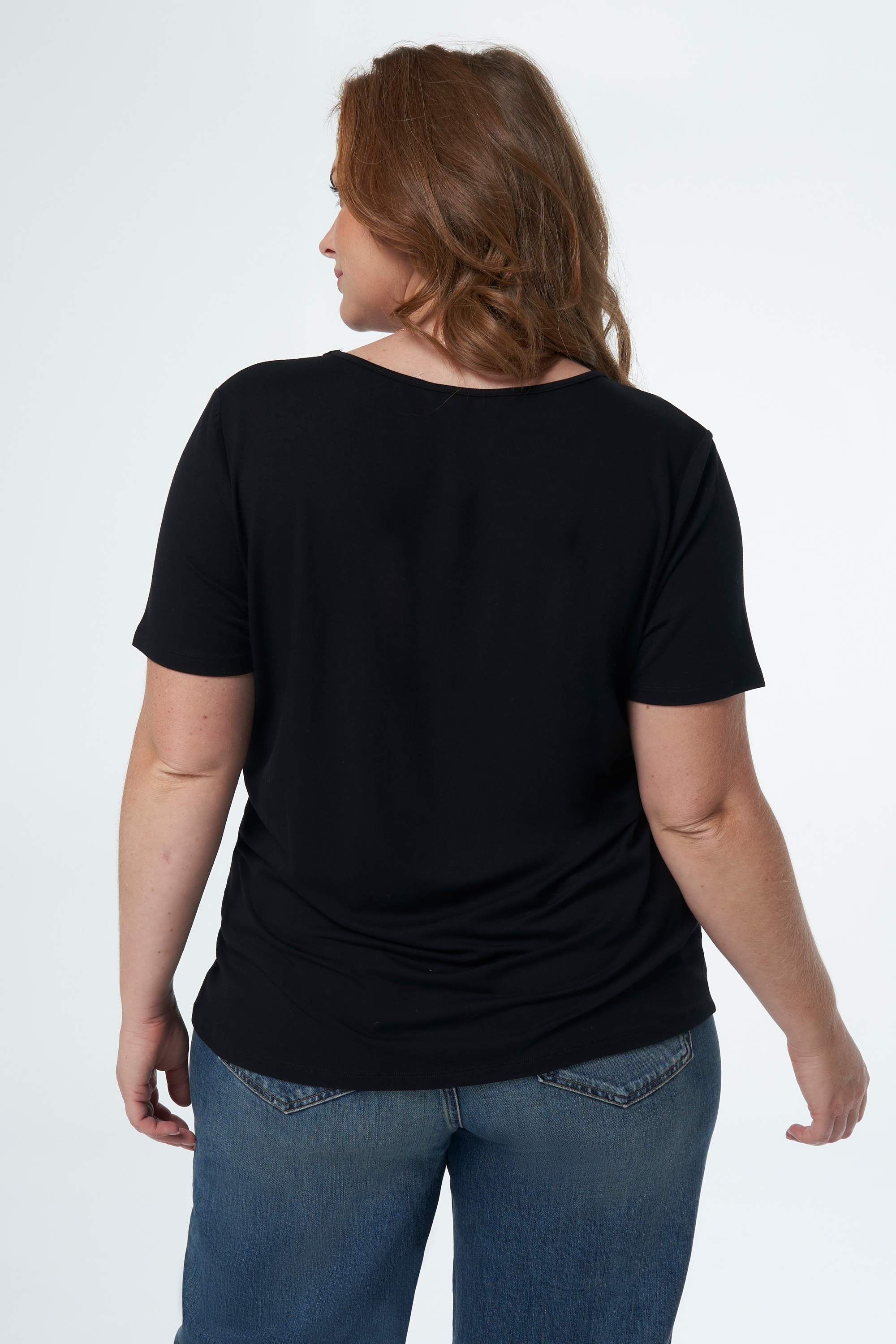 2-pack T-shirts met V-hals Zwart