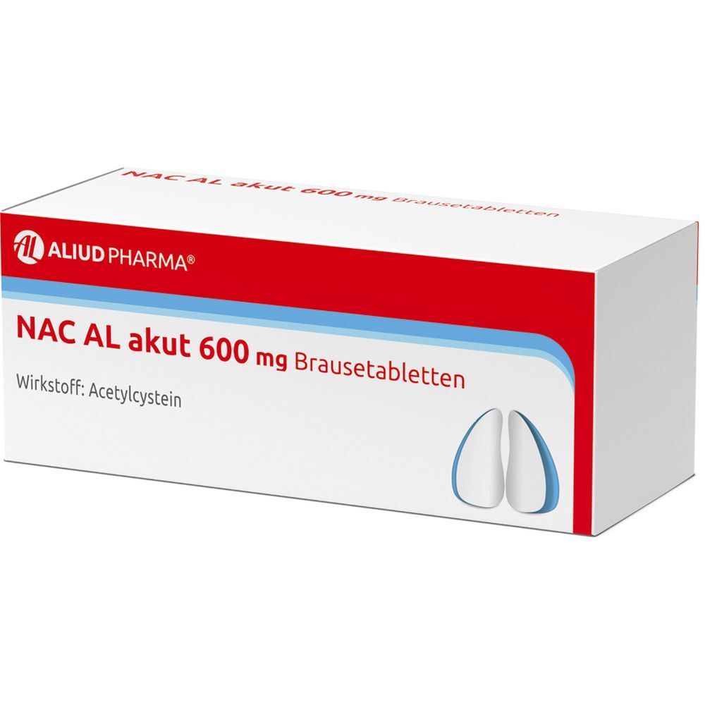 NAC AL akut 600 mg Brausetabletten zur Erleichterung des Abhustens bei erkältungsbedingter Bronchitis (Schleimlöser)