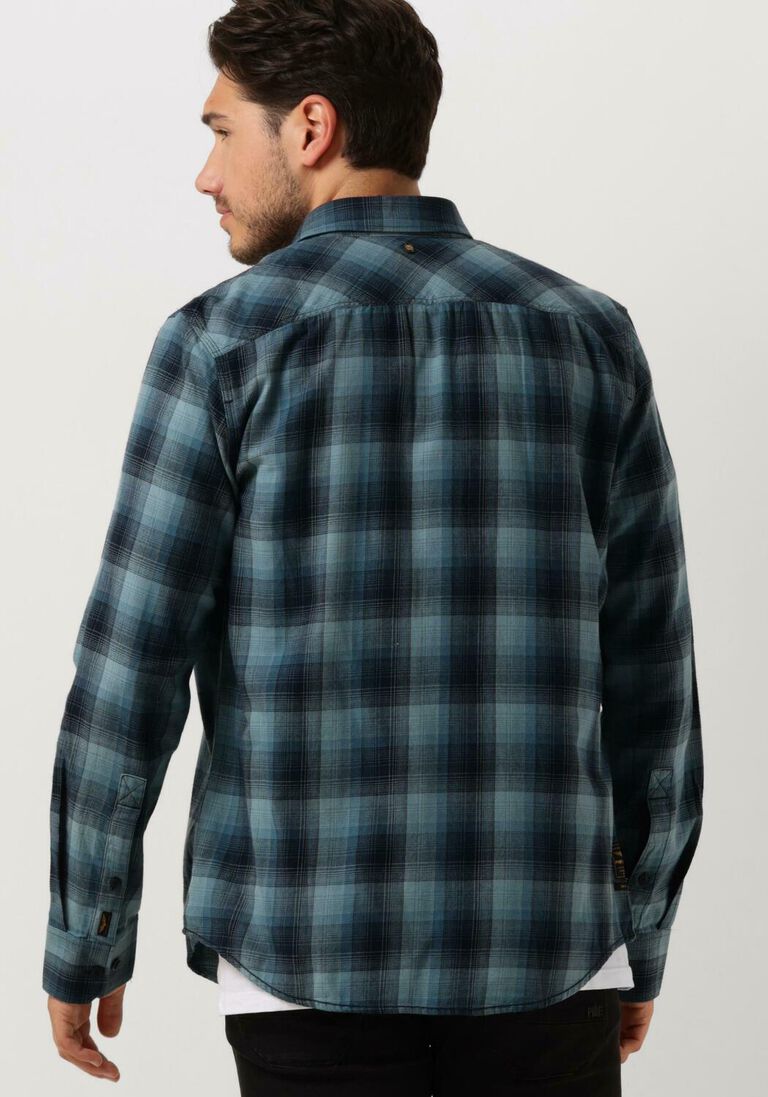 PME LEGEND lichtblauwe pme legend casual overhemd long sleeve shirt ctn twill check