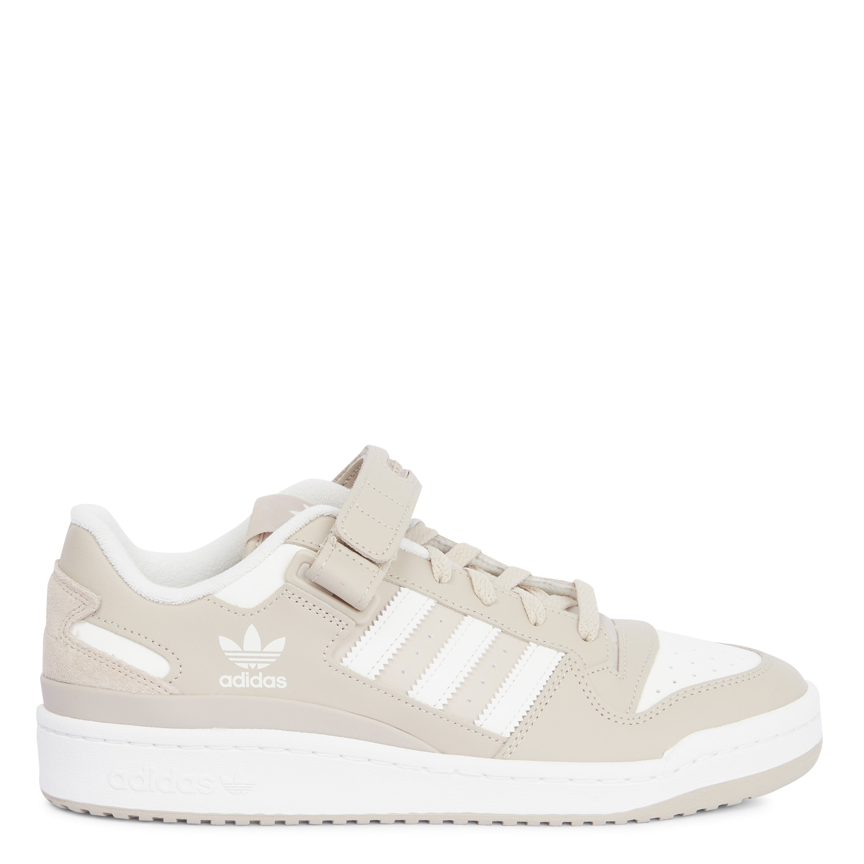 FORUM LOW - Basket basse avec détail scratch en cuir | Beige
