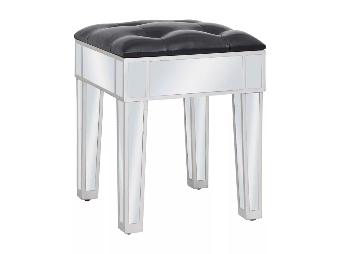 Coiffeuse miroir avec tabouret MDF et verre