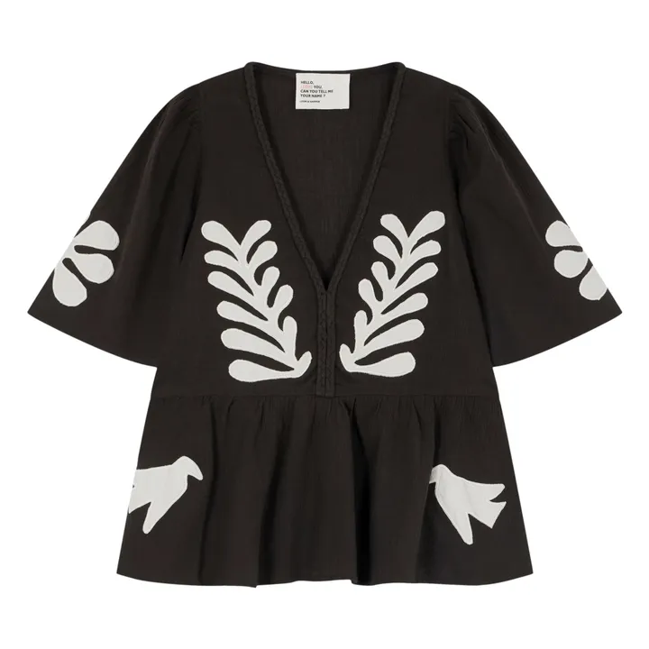 Leon & Harper Blouse Chloe Birdy Coton Bio | Charbon