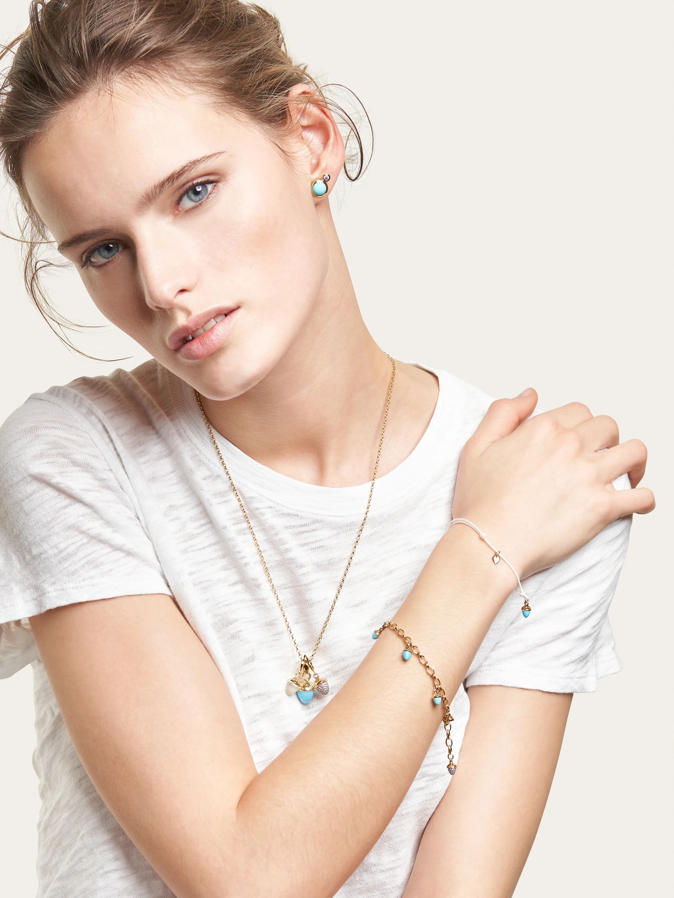 TAMARA COMOLLI Armband BRACELET 'MYMIKADO' WITH TURQUOISE aus 18 Karat Roségold mit Türkis