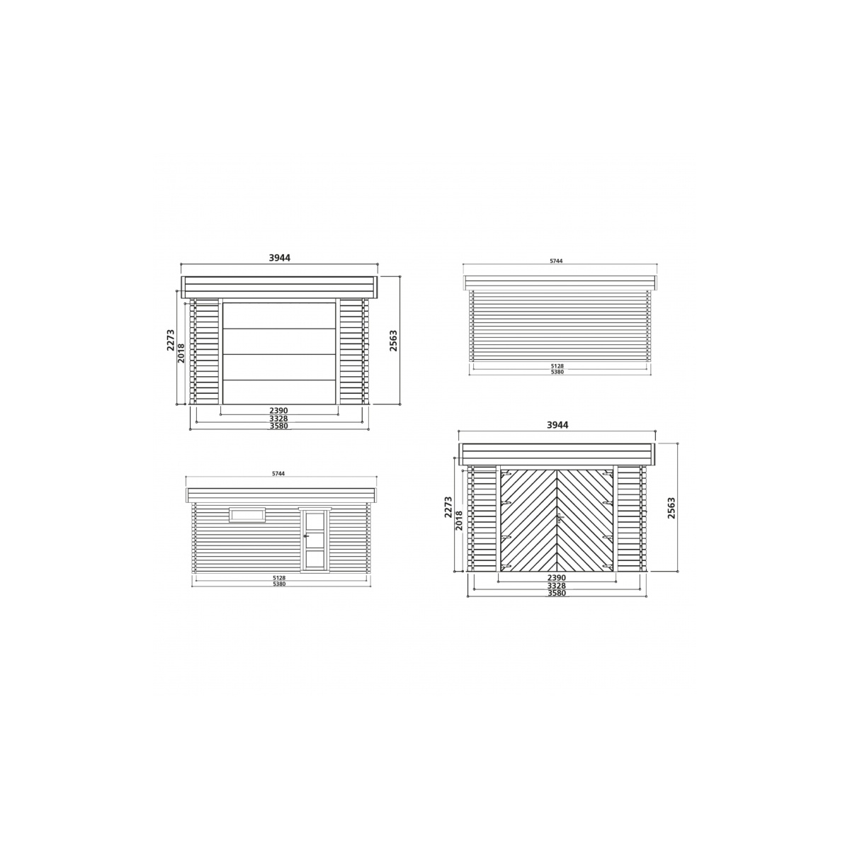 Garage modern 3580 x 5380 - 40 mm