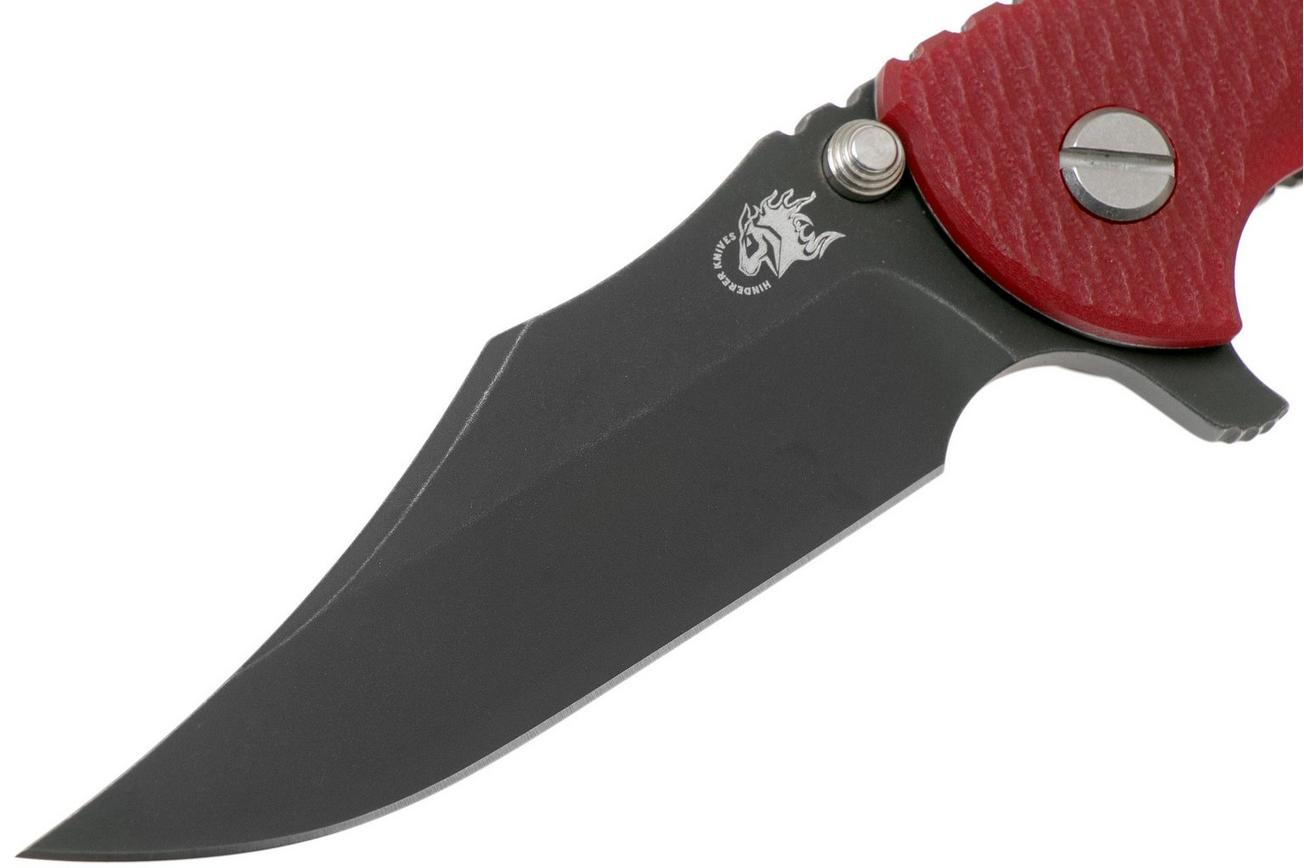 Rick Hinderer XM-18 3.5 Bowie 20CV Battle Black, Red G10 zakmes