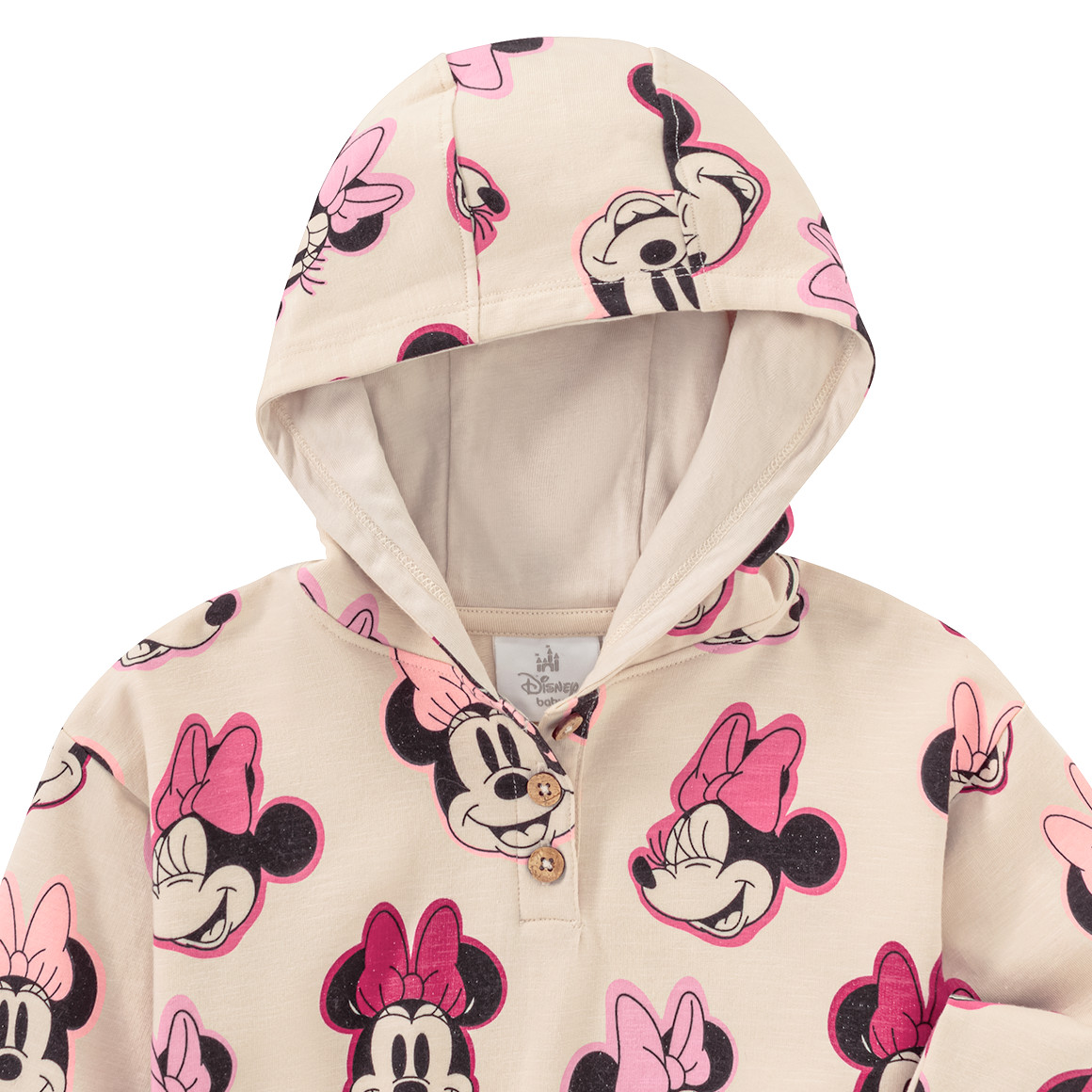 Topomini Minnie Maus Hoodie mit Allover-Print beige