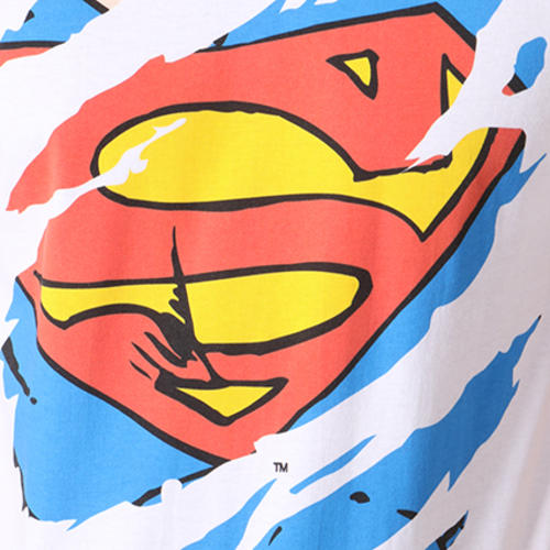 Tee Shirt Superman Tear Up Blanc