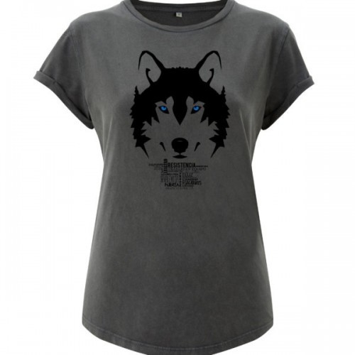 Camiseta feminina Wolf, cinza