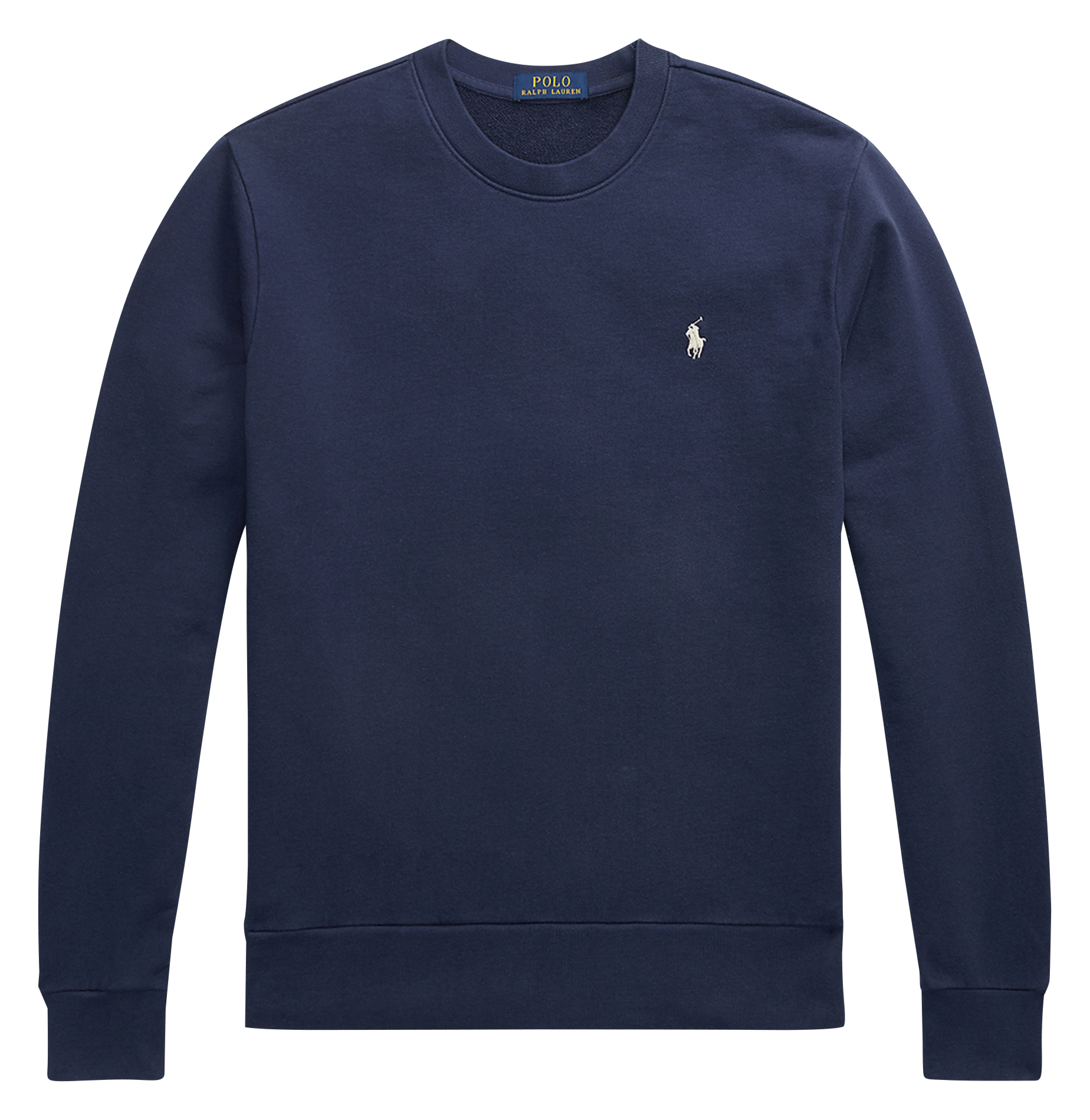 Sweat droit col rond en coton | Bleu