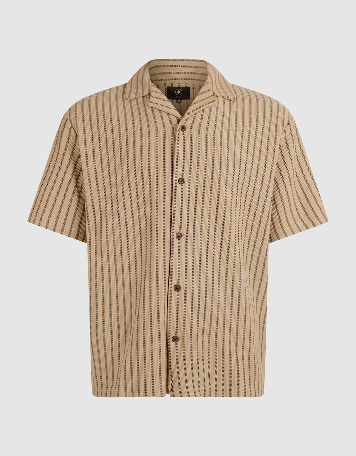 Pinstripe Rib Overhemd Zand
