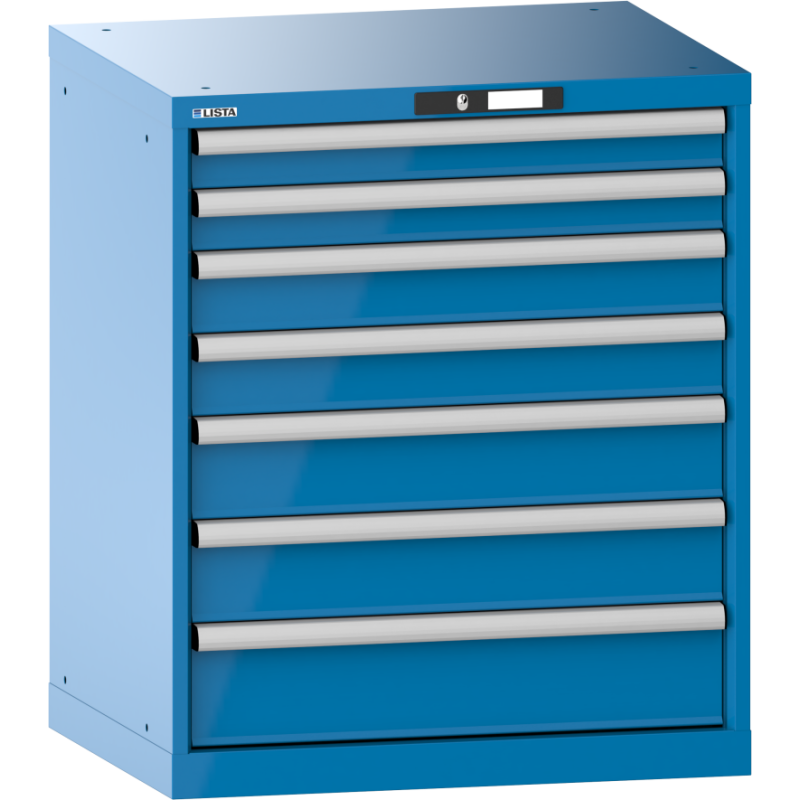 Armoire à tiroirs Lista 36x27E H 85 x L 71,7 x P 57,2 cm 7 tiroirs ( 2 x 7,5, 2 x 10, 2 x 12,5 et 1 x 15 cm) Key Lock