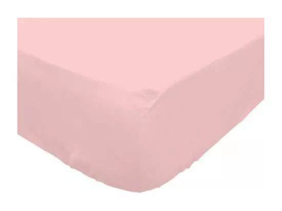 SOLEIL d'OCRE Drap housse Camille - Coton percale - 90 x 190 cm - Rose