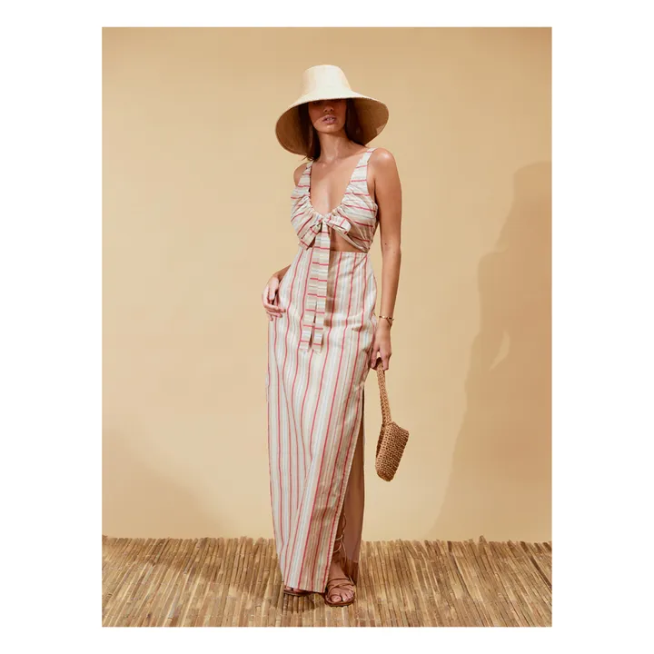 Soleil Soleil Robe Odette Rayures Lin | Beige