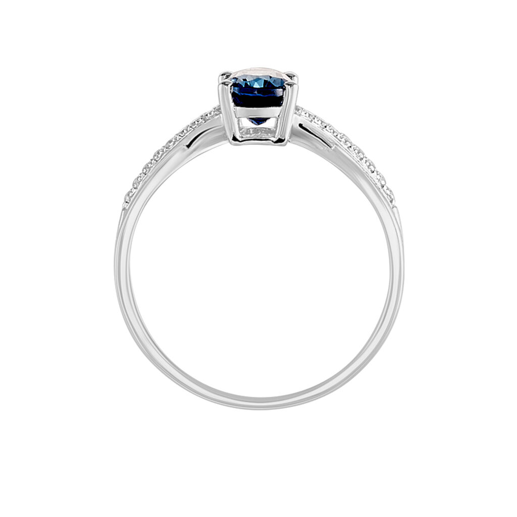 Bague Haissa Or Blanc Topaze Et Oxyde De Zirconium