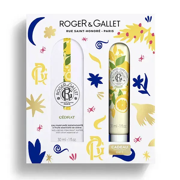 Conjunto de presente Roger & Gallet: Água perfumada de limão Benéfica 30ml e creme para as mãos 30ml