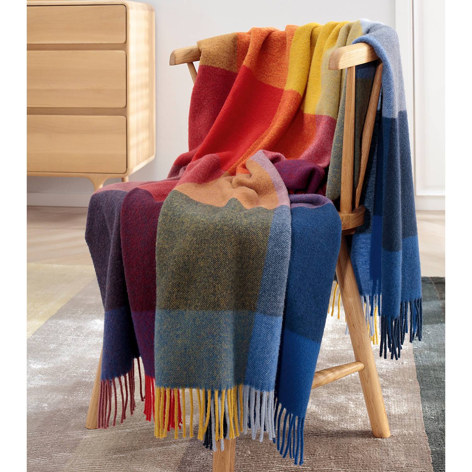 Biederlack Schurwolle/Kaschmir Plaid 