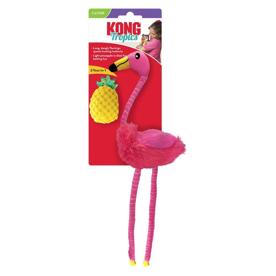 Kong - Tropics Flamingo 2-Pack med catnip