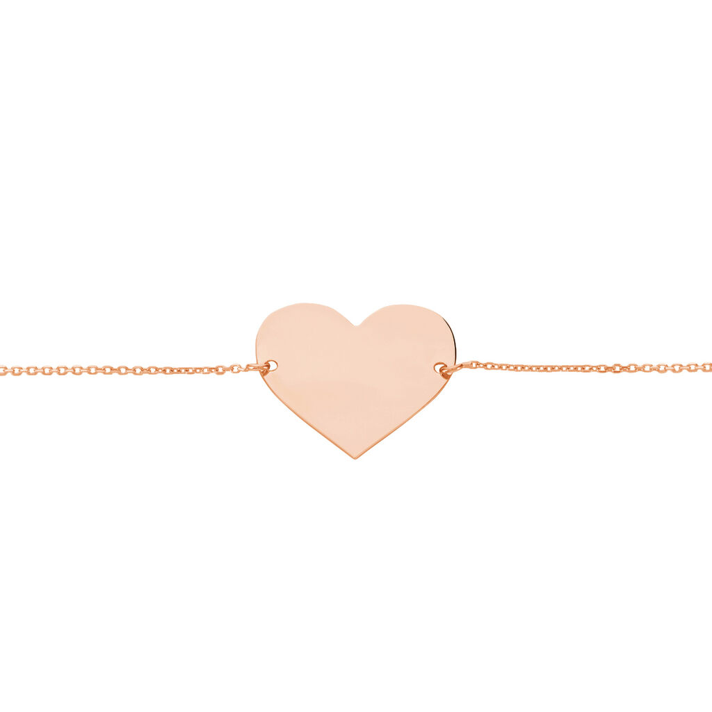 Bracelet Coeur Gravable Or Rose