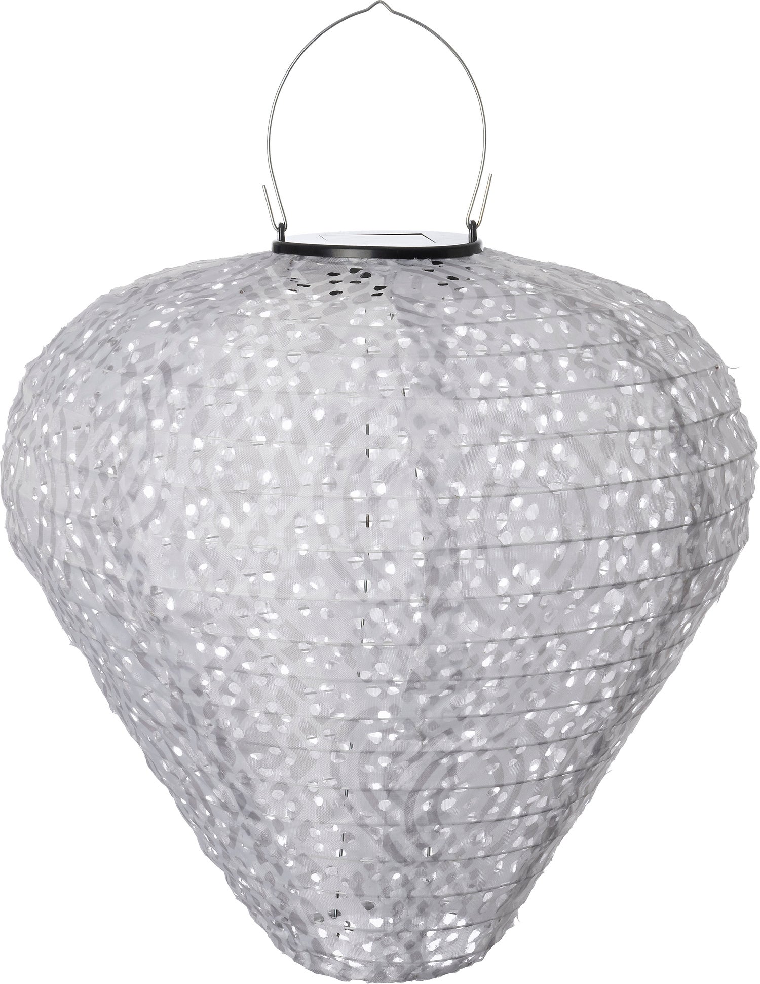 Intratuin solar lampion wit / grijs D 28 H 30 cm