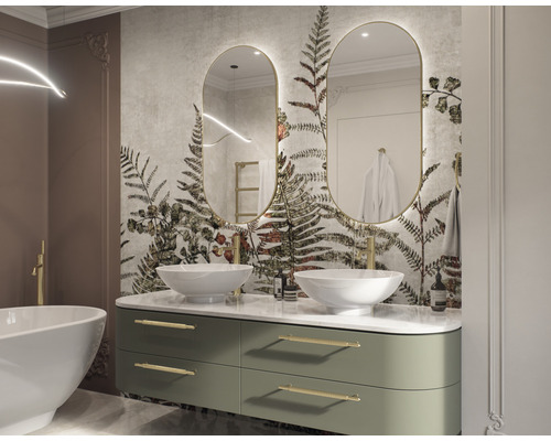 Badkamerspiegel Cordia OVAL LINE BACKLIGHT 50 x 100 cm goud IP 44