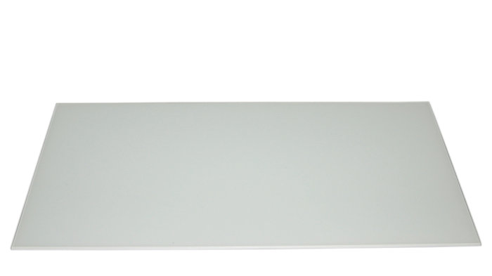 Stænkplade hvid glas firkantet 80 x 40 cm