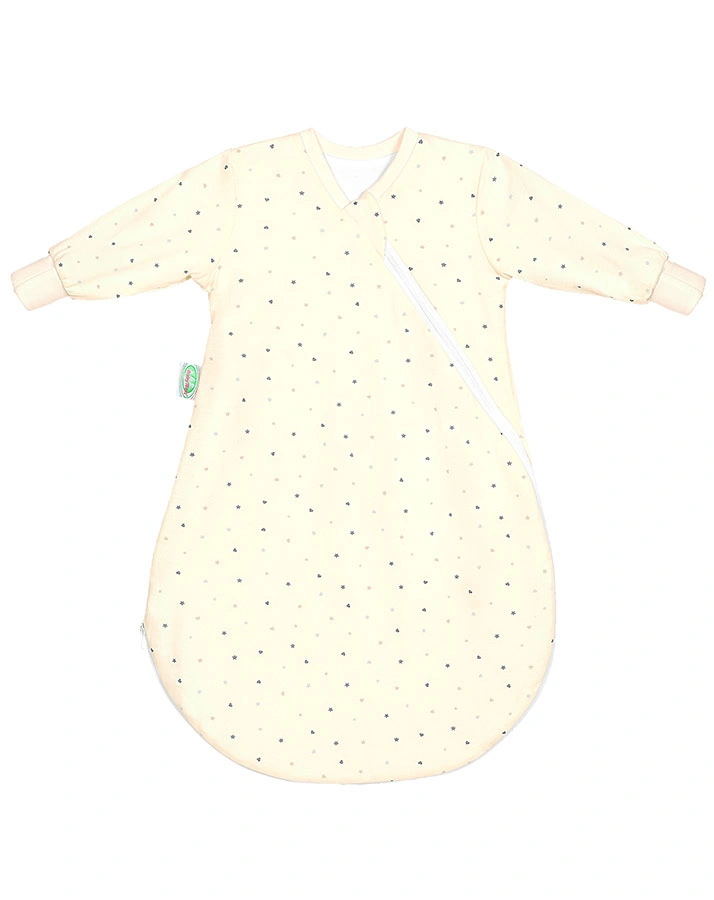 Innen-Schlafsack UNTERZIEH-BABYNEST® HEARTS AND DOTS in creme/grau