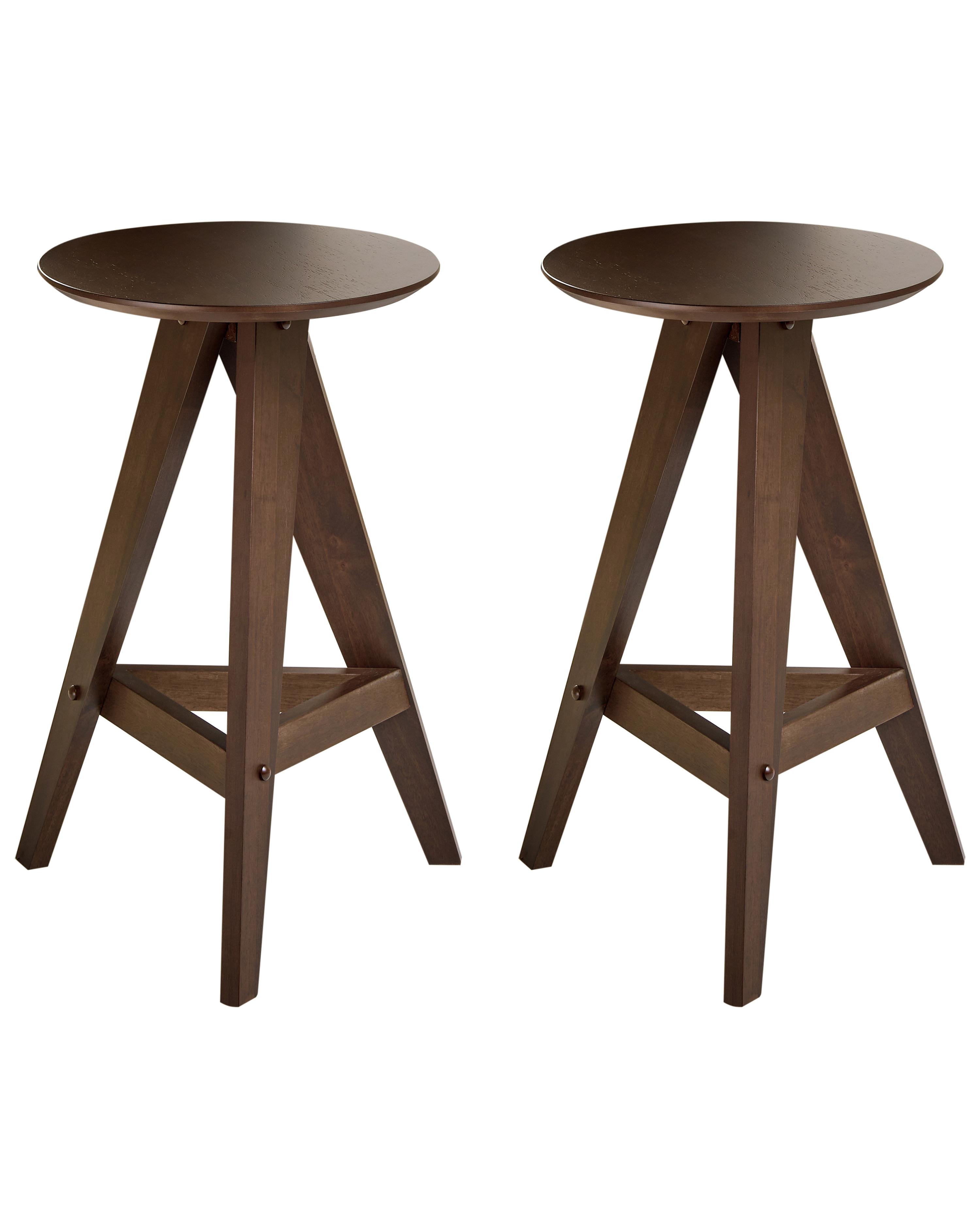 Set van 2 barkrukken AROMA Hout Donkerbruin