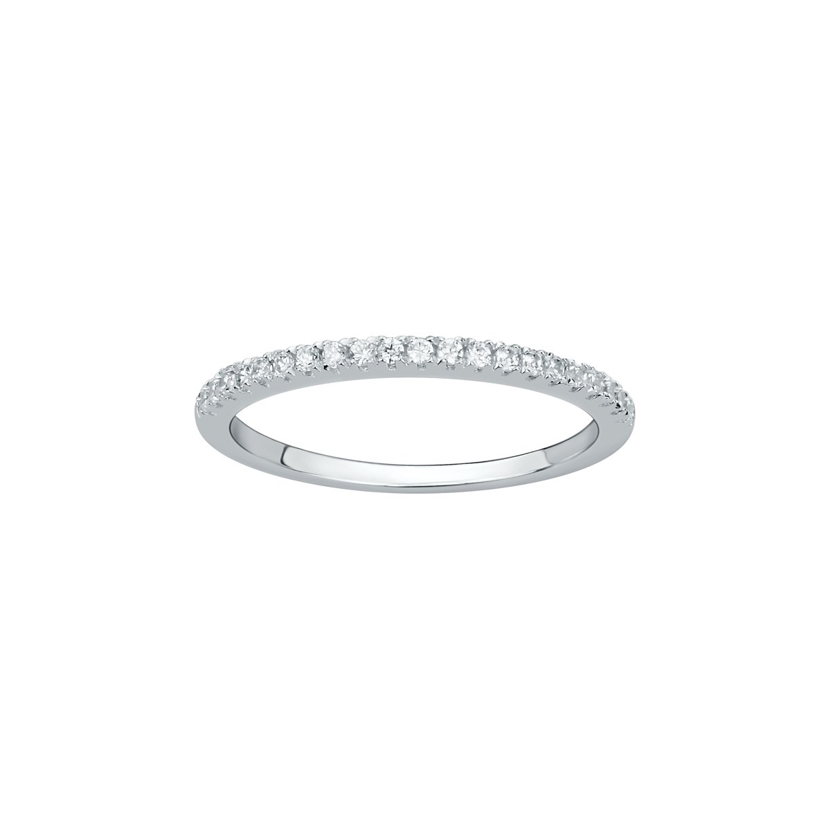 Alliance en Argent avec oxyde de zirconium blanc