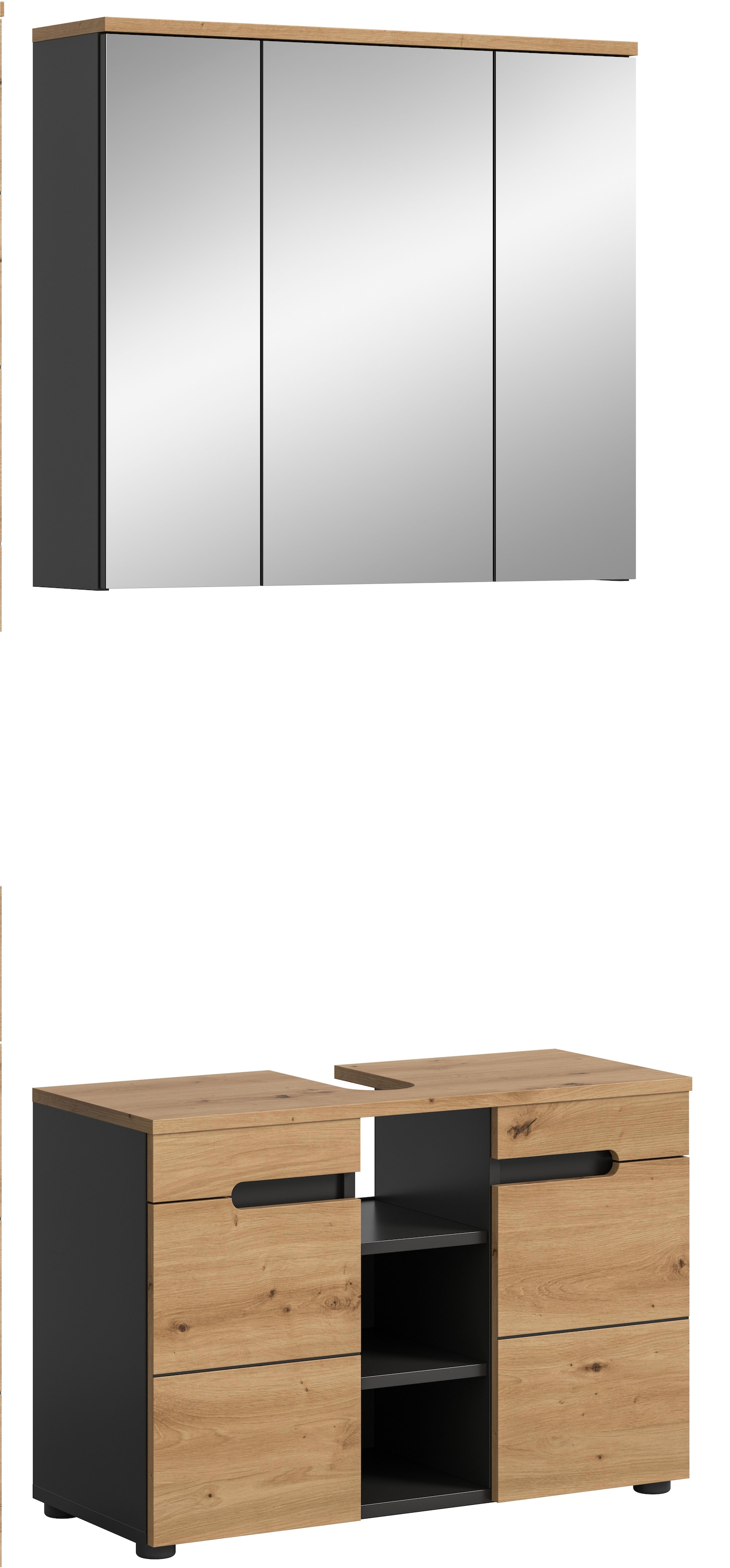 INOSIGN Badmöbel-Set »REHAT, 2-teilig, Breite 80 cm, mit Grifflosen Fronten, bestehend aus:« 2 Stk. tlg.