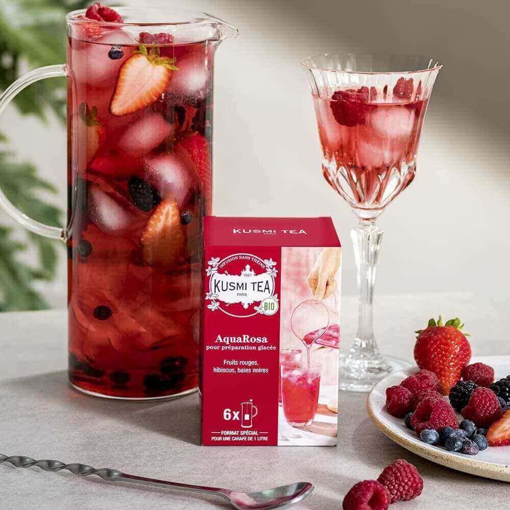 AquaRosa-Infusion hibiscus, fruits rouges Boîte de 6 grands sachets