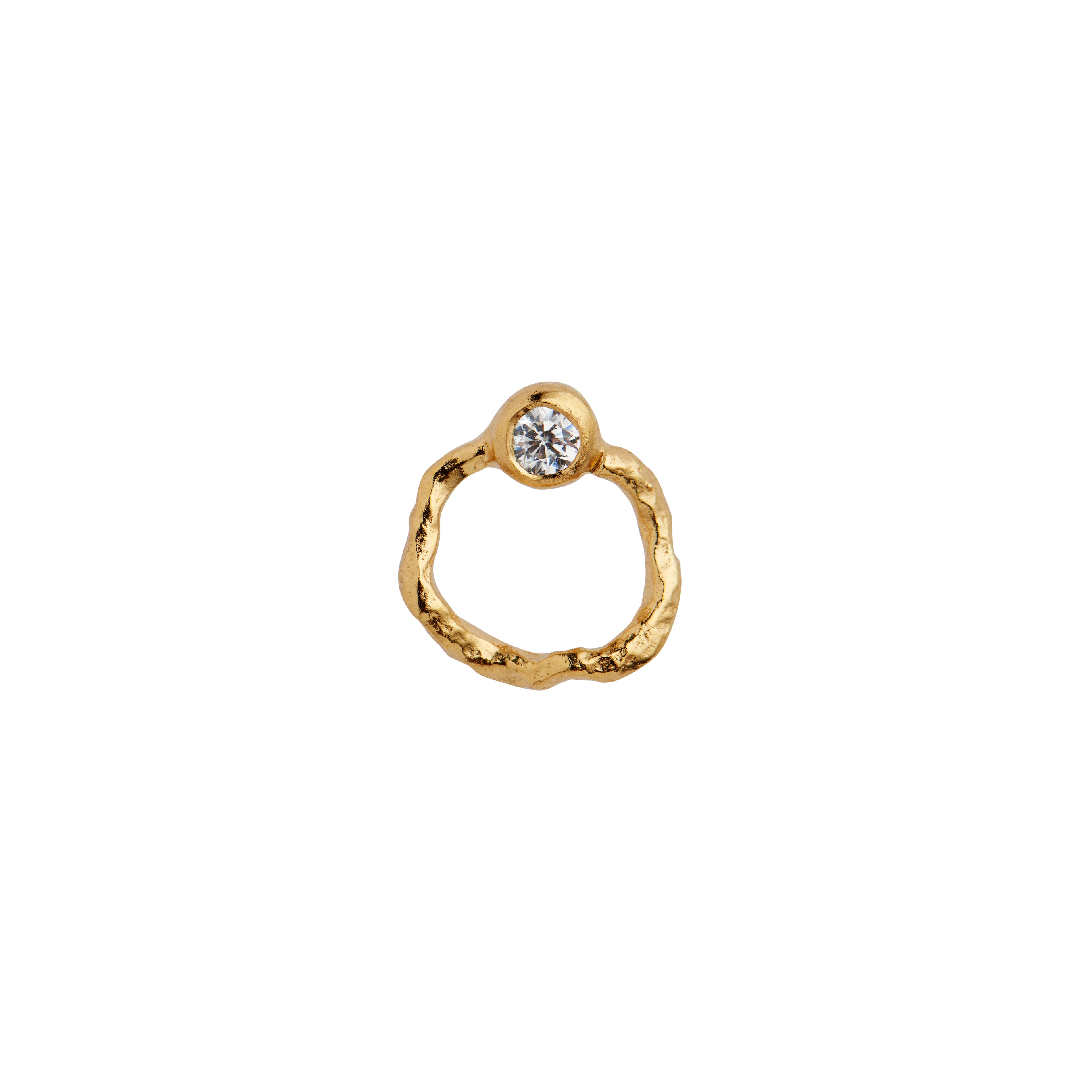 STINE A Jewelry  Petit wavy circle ørering, forgyldt - 8 mm.