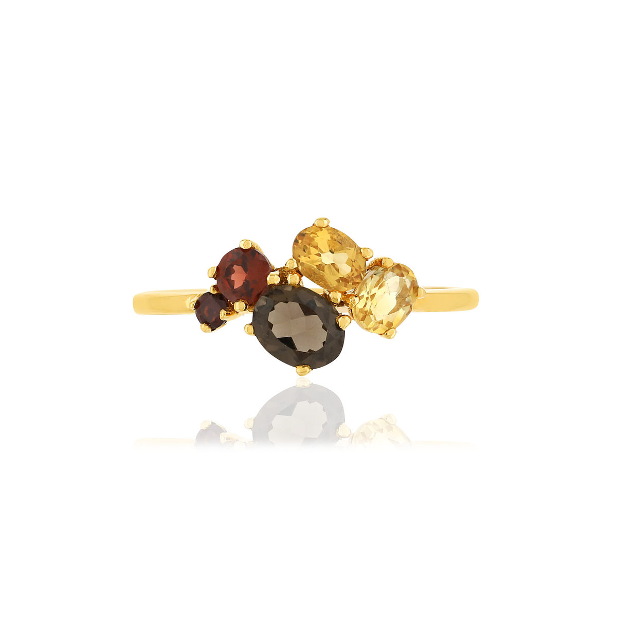 Bague or jaune 375 pierres fines