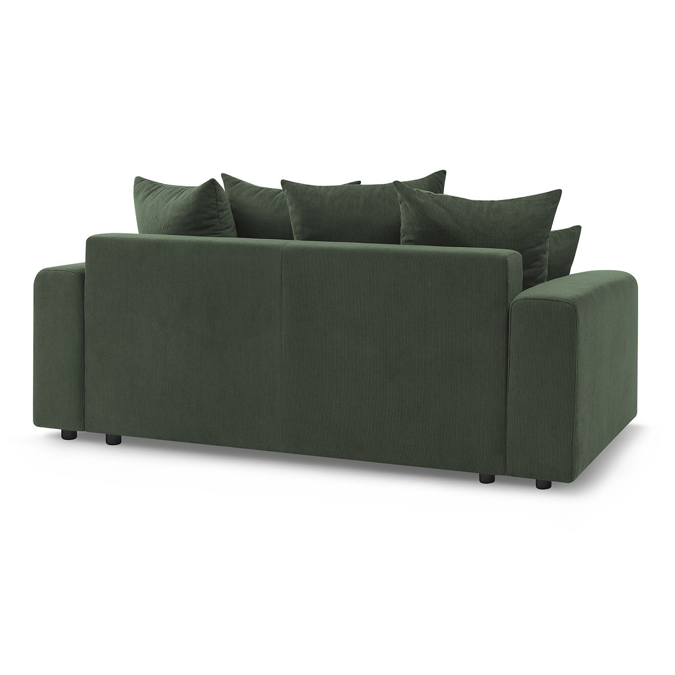 Bobochic Canapé droit fixe 2 places envy velours côtelé vert - 210x100x95 cm
