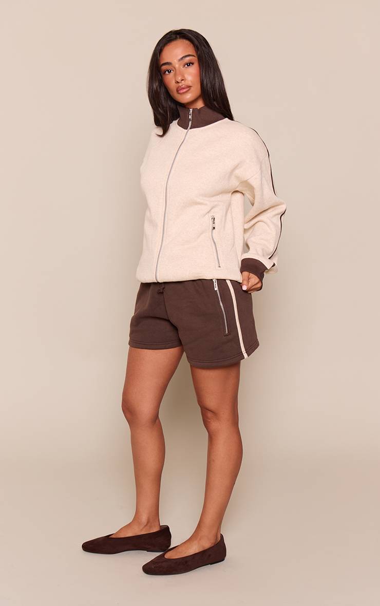 Avoine Sweat-shirt Oversize Petite Avec Zip Contrasté
