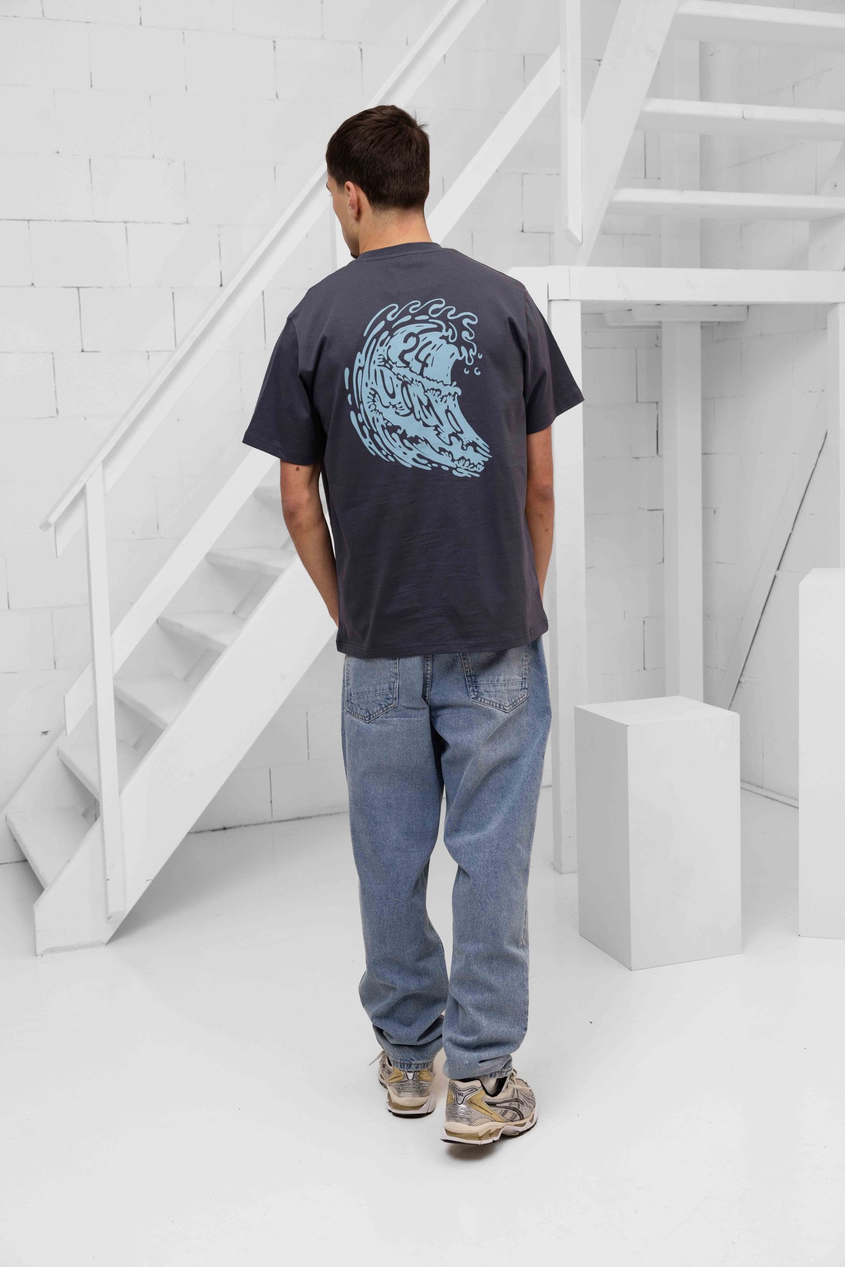 24 Uomo Surf T-Shirt Heren Grijs