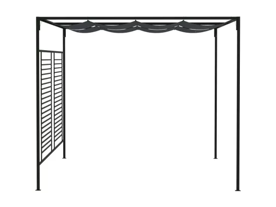 Belvédère avec auvent rétractable 4x3x2,3 m Anthracite 180 g/m²