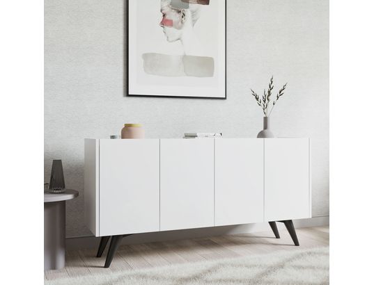 CONCEPT1 - Bahut Petra blanche 150 x 40 x 76cm