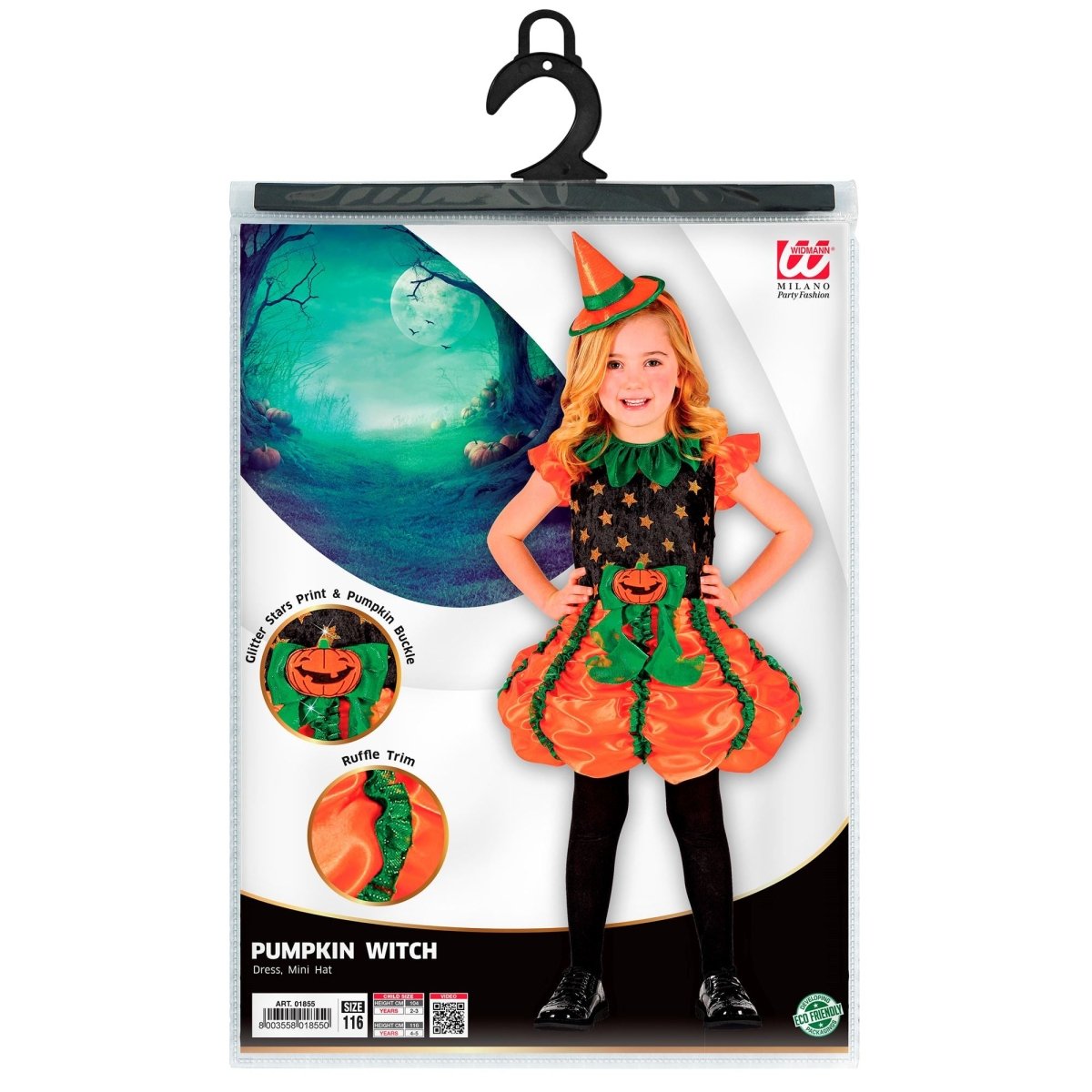 Halloween Jurk Meisje Pompoen Heks