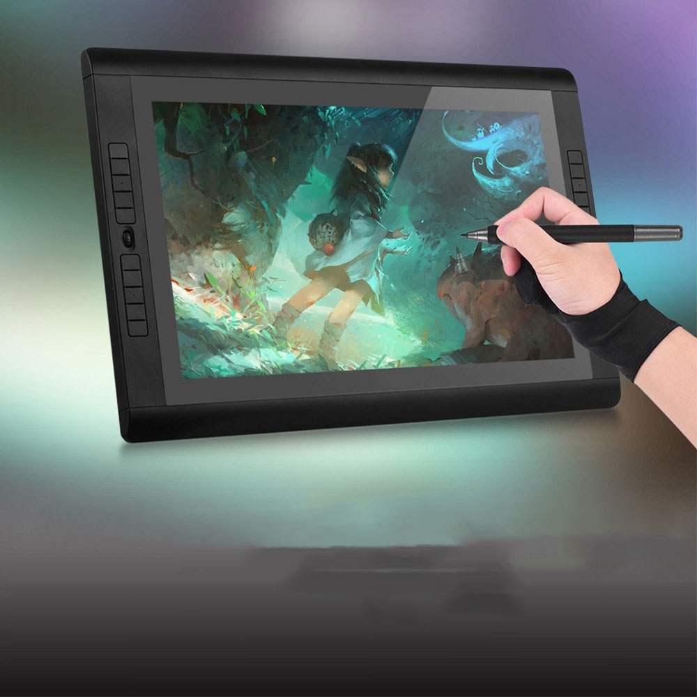 Zweifinger Zeichenhandschuh für Zeichenbrett / Grafiktablet / Lichttisch - Schwarz