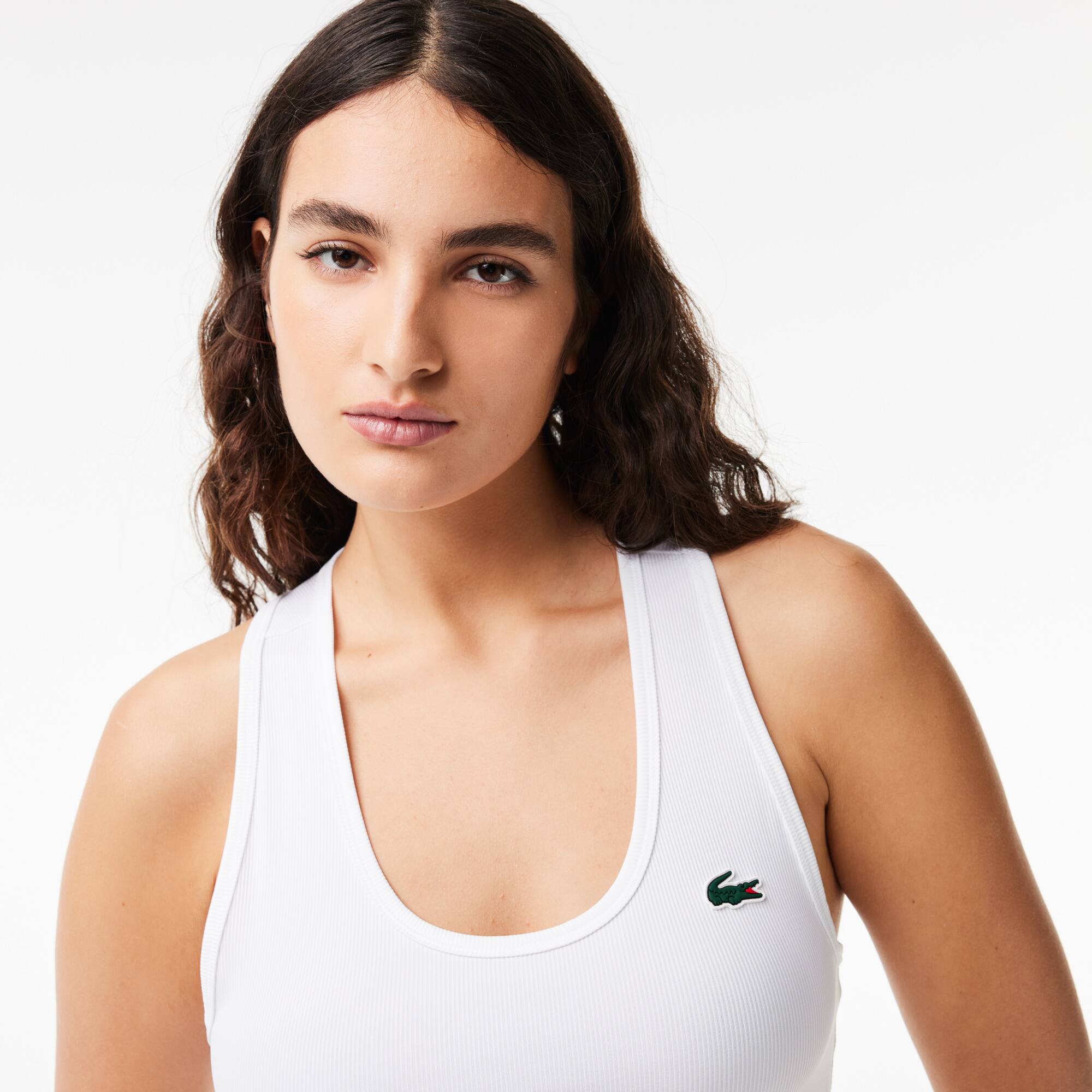 Damen LACOSTE SPORT Tank-Top mit Rippmuster T-Shirts - Weiss - Lacoste - Damen