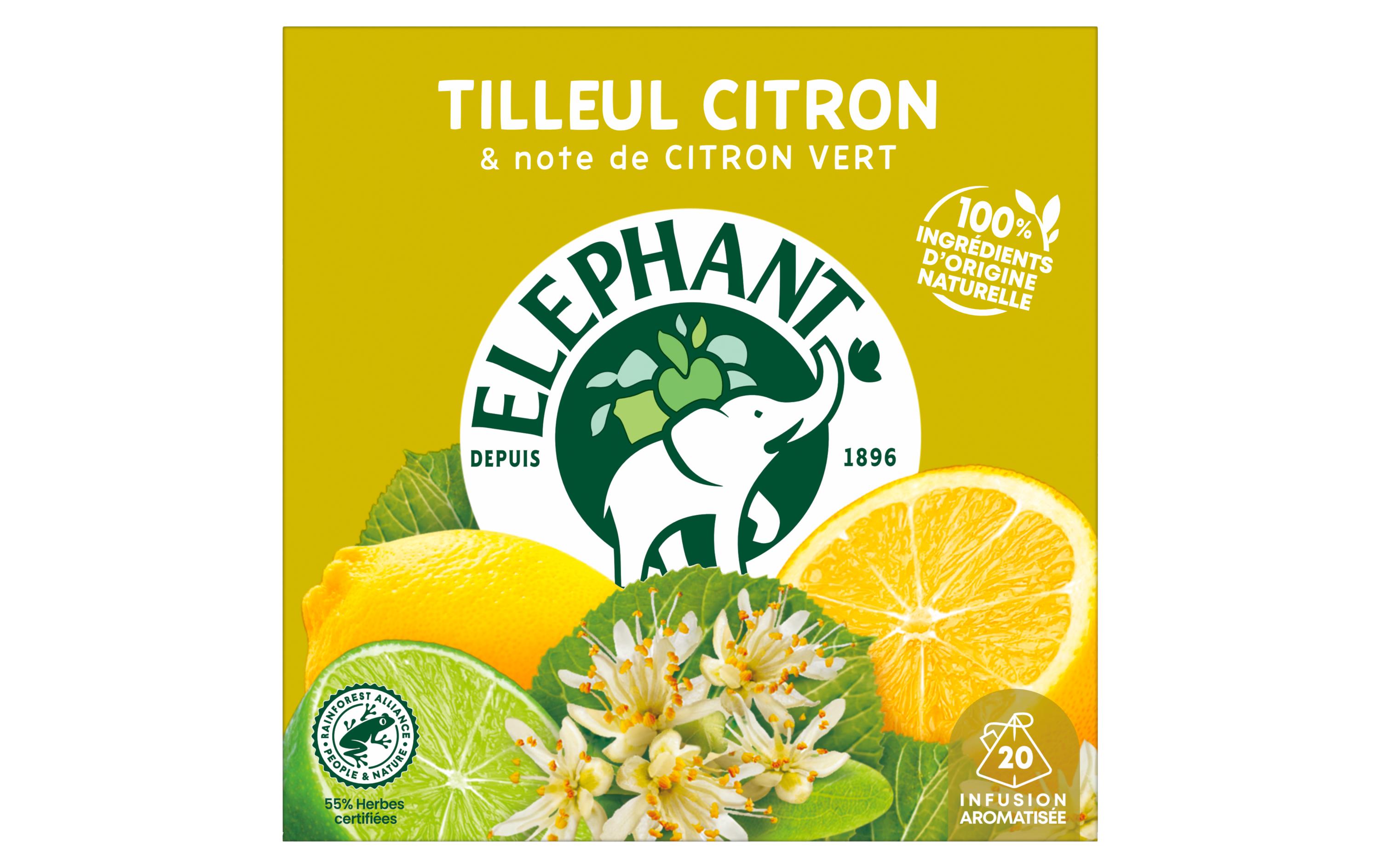 Teebeutel Infusion Tilleul Citron 20 StückTee mit Lindenblüte und Zitrone