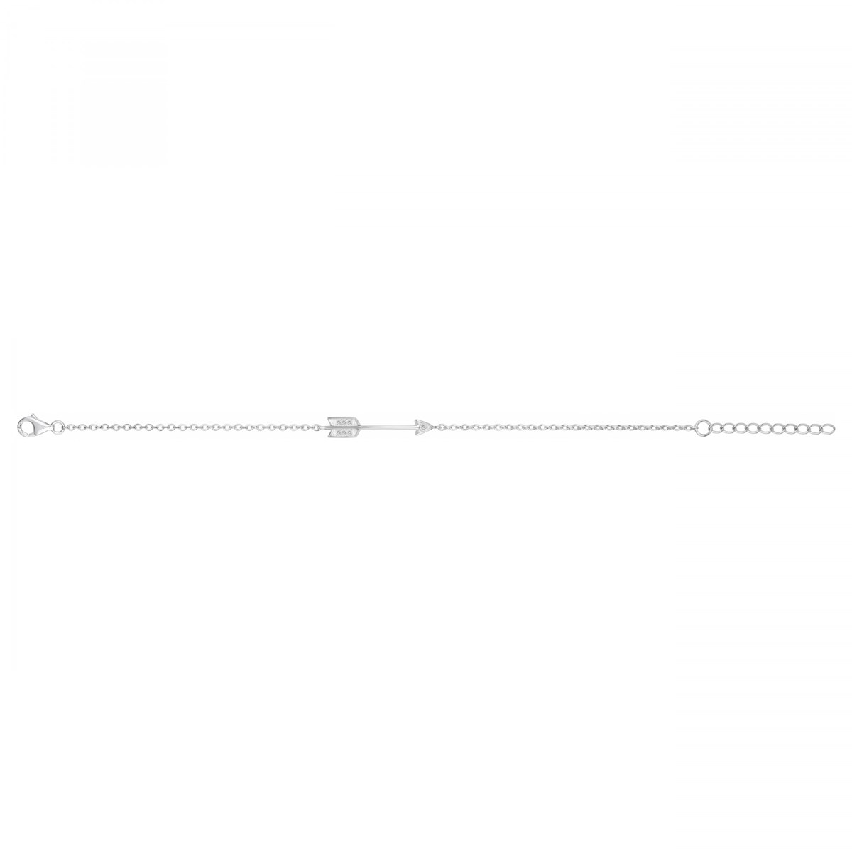 Bracelet souple mono-motif en Argent avec oxyde de zirconium blanc