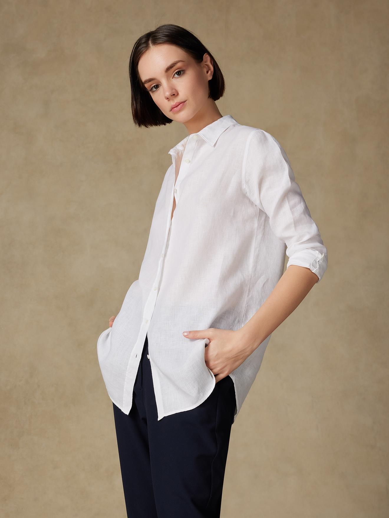 Chemise Justine en lin blanc