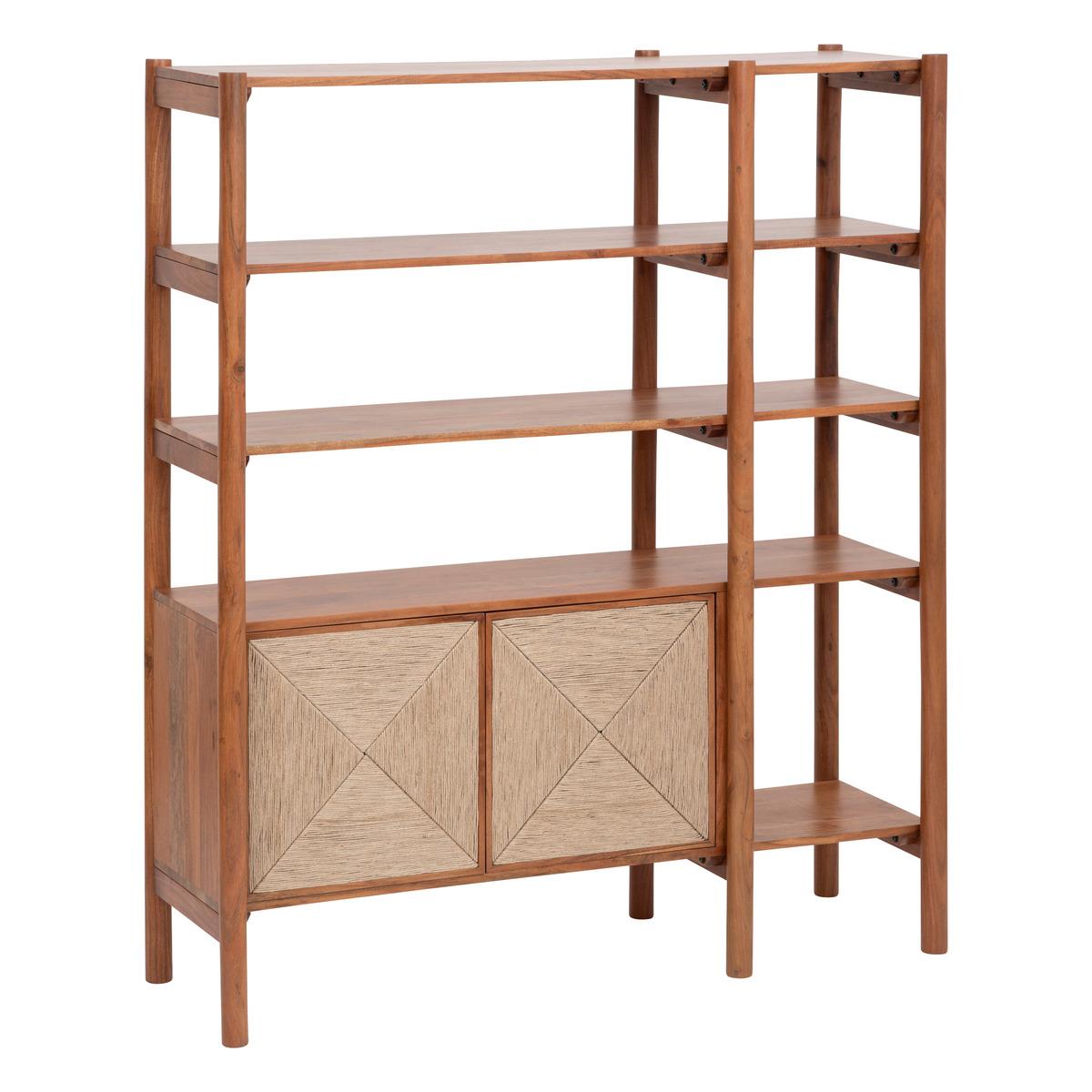 BIBLIOTHEQUE 2 PORTES APALA BOIS D.124X150CM