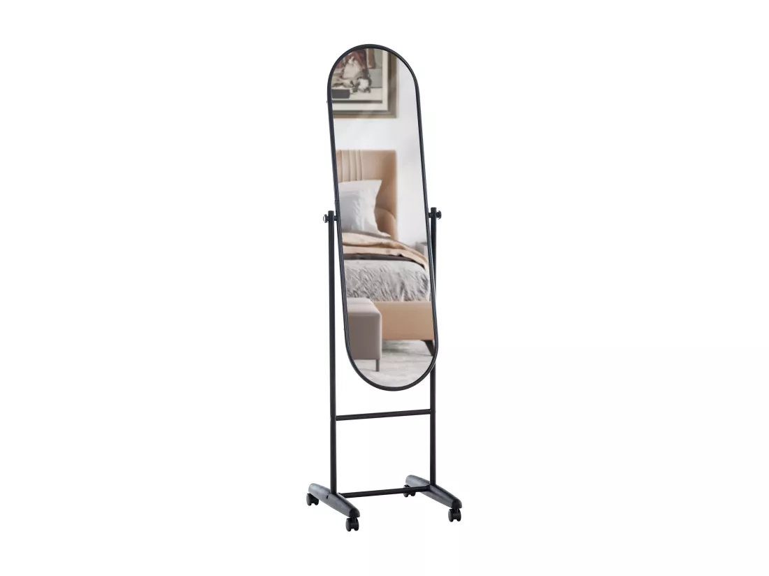 Miroir sur pieds - Métal - Noir - Nane