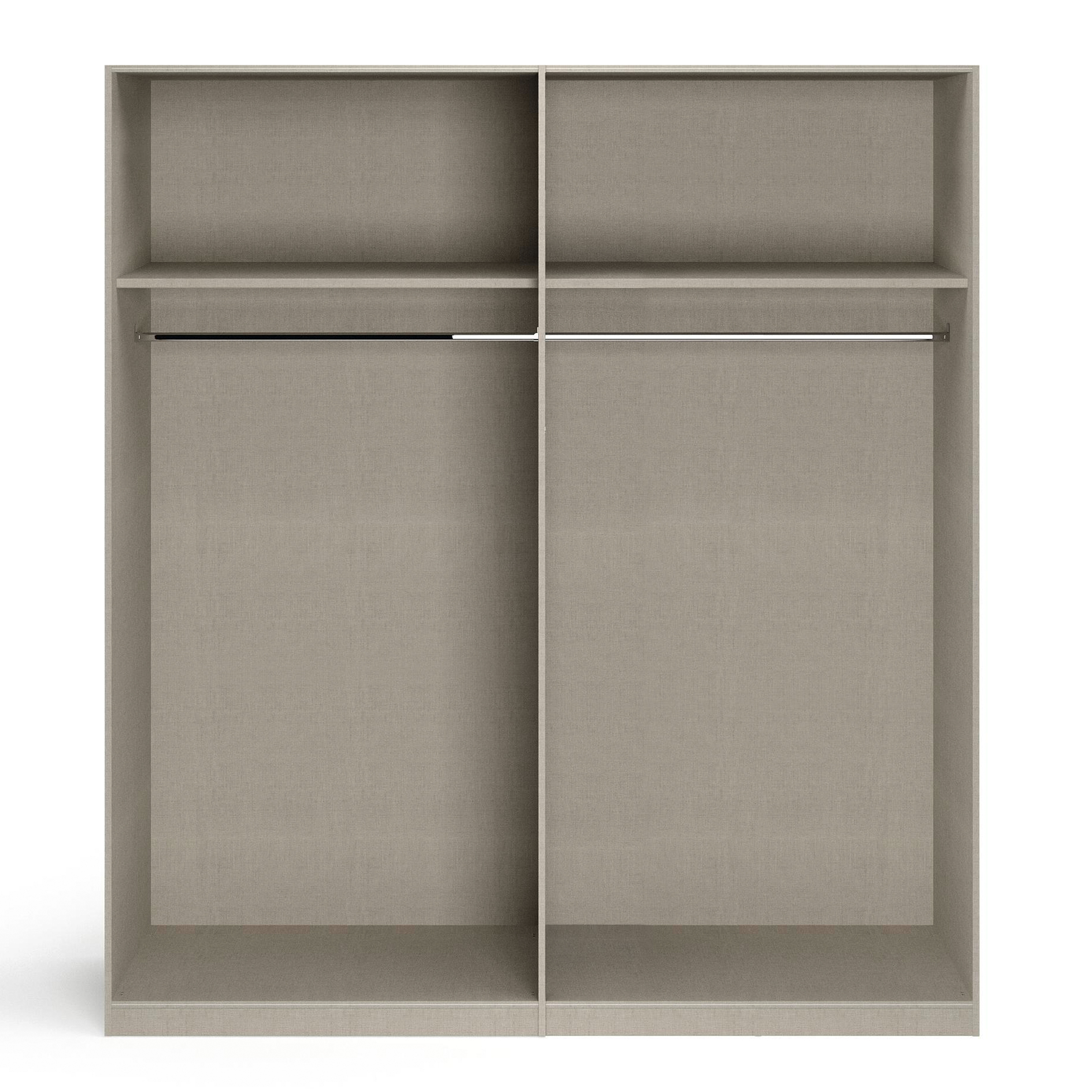 Drehtürenschrank - Sonoma Eiche - Kristallglasspiegel - 4-türig - 181x210 cm